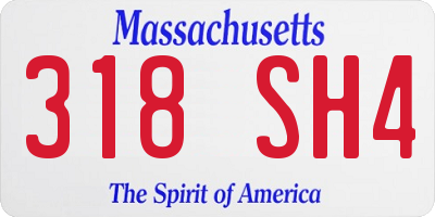 MA license plate 318SH4