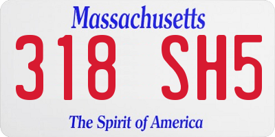 MA license plate 318SH5