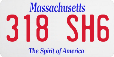 MA license plate 318SH6