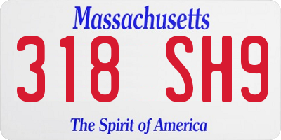 MA license plate 318SH9
