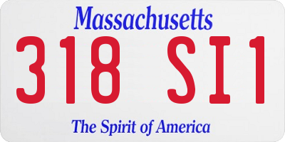 MA license plate 318SI1