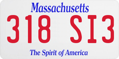 MA license plate 318SI3