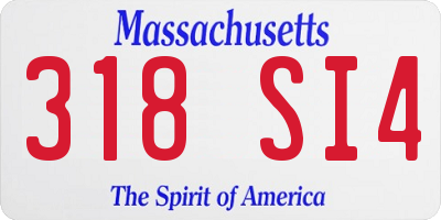 MA license plate 318SI4