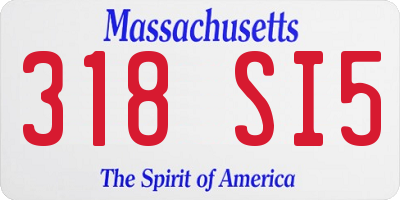 MA license plate 318SI5