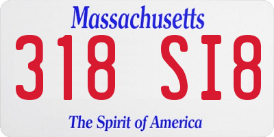 MA license plate 318SI8