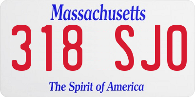 MA license plate 318SJ0