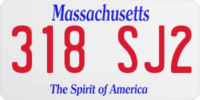 MA license plate 318SJ2