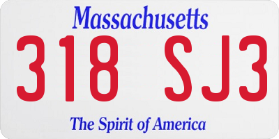 MA license plate 318SJ3