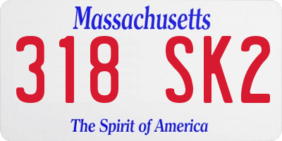 MA license plate 318SK2
