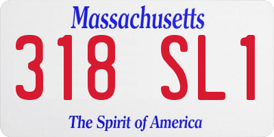 MA license plate 318SL1
