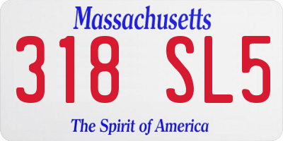 MA license plate 318SL5