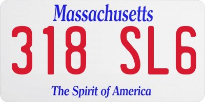 MA license plate 318SL6