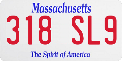 MA license plate 318SL9