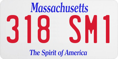 MA license plate 318SM1