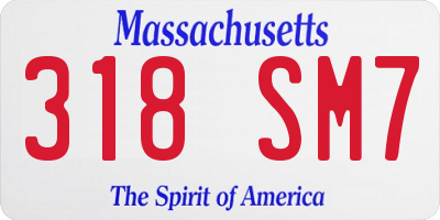 MA license plate 318SM7