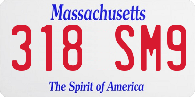 MA license plate 318SM9