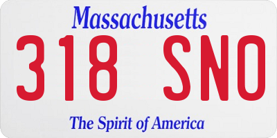 MA license plate 318SN0