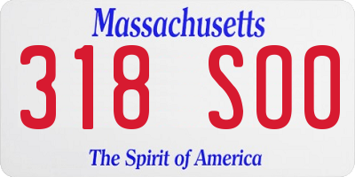MA license plate 318SO0