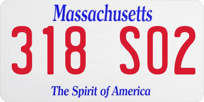 MA license plate 318SO2