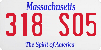 MA license plate 318SO5