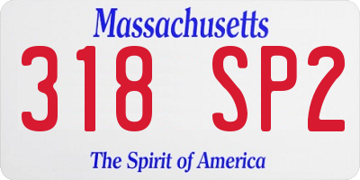 MA license plate 318SP2