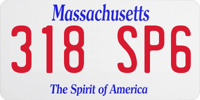 MA license plate 318SP6