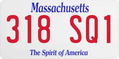 MA license plate 318SQ1