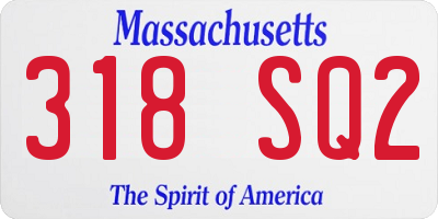 MA license plate 318SQ2