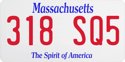 MA license plate 318SQ5