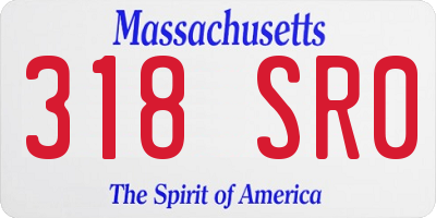 MA license plate 318SR0