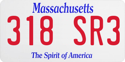 MA license plate 318SR3