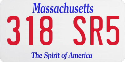 MA license plate 318SR5