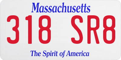 MA license plate 318SR8