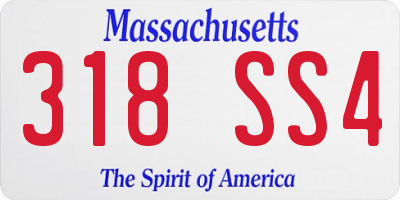 MA license plate 318SS4