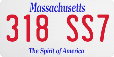 MA license plate 318SS7