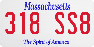 MA license plate 318SS8