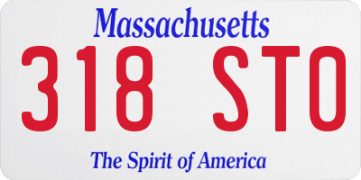 MA license plate 318ST0
