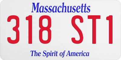 MA license plate 318ST1