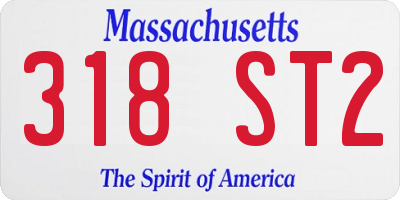 MA license plate 318ST2