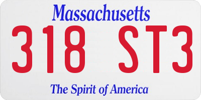 MA license plate 318ST3