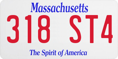 MA license plate 318ST4