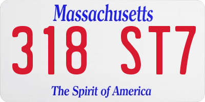 MA license plate 318ST7