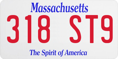 MA license plate 318ST9