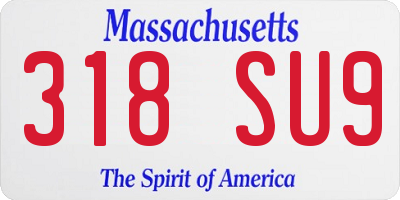 MA license plate 318SU9