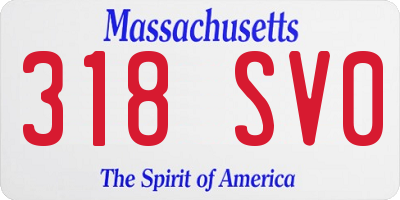 MA license plate 318SV0