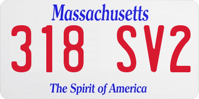MA license plate 318SV2
