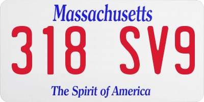 MA license plate 318SV9