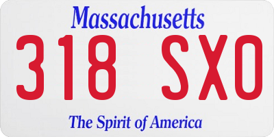 MA license plate 318SX0