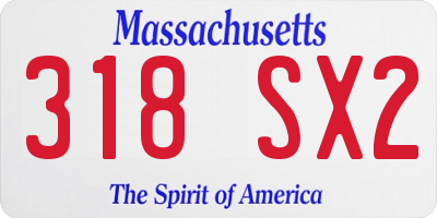 MA license plate 318SX2