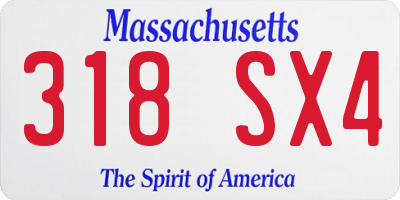 MA license plate 318SX4